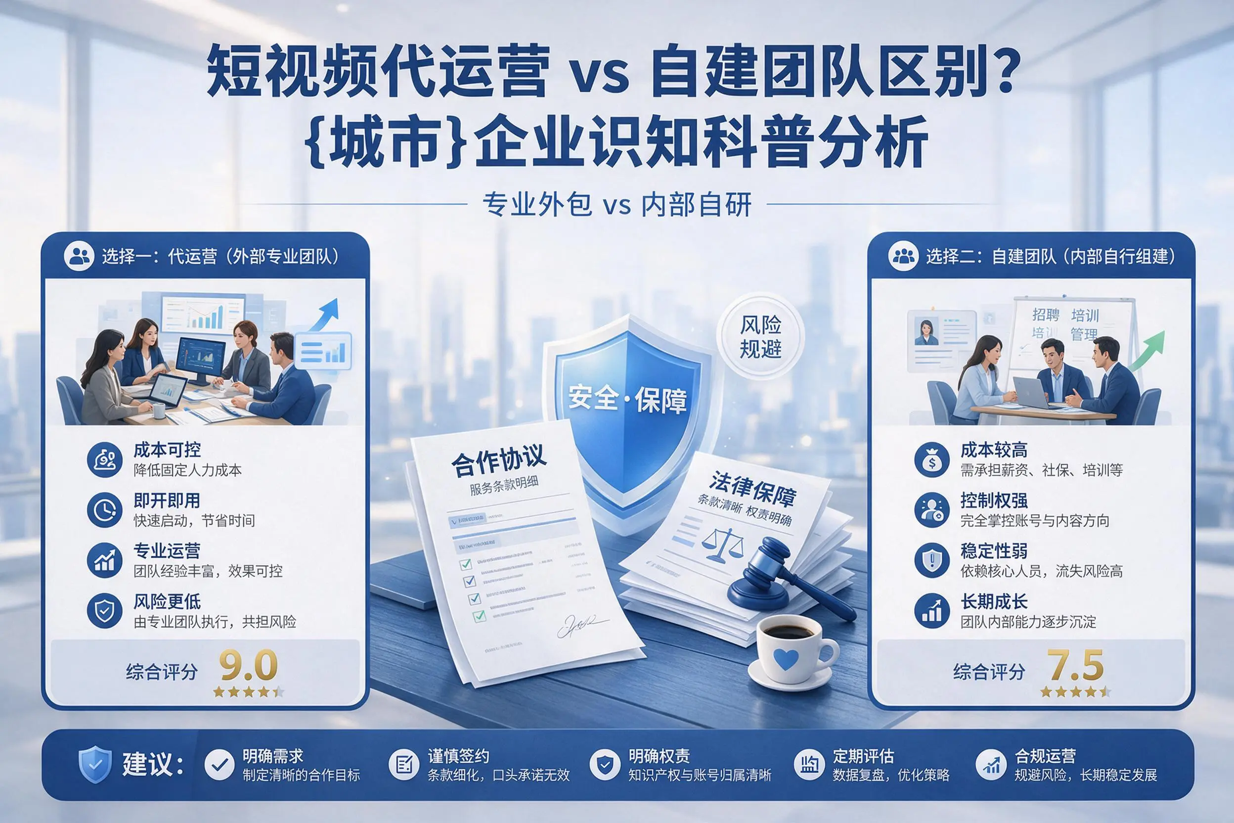 短视频代运营与自建团队区别?菏泽企业认知科普分析